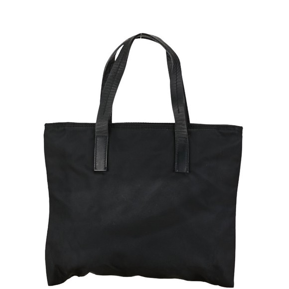 Prada Triangle Logo Nylon Leather Handbag Black - Picture 3 of 10